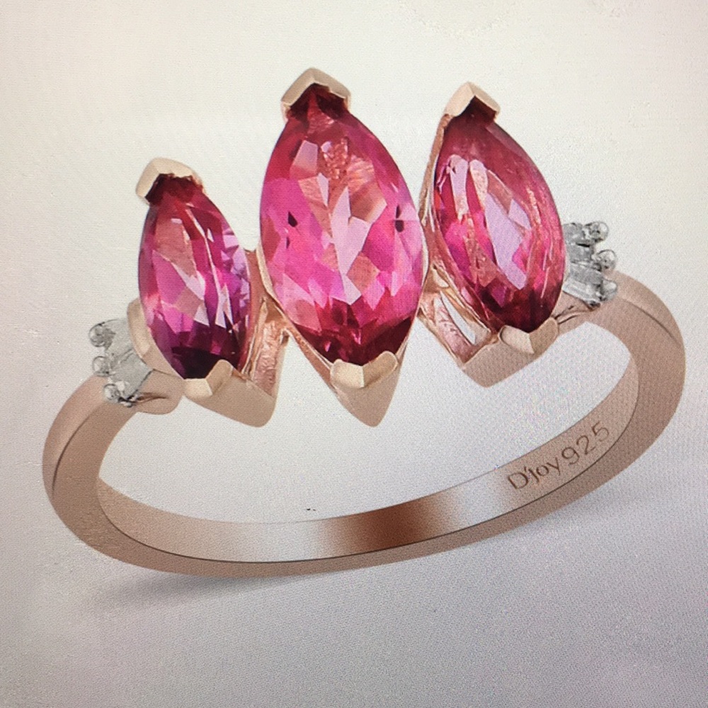 CLOSEOUT - Pink Mystic Topaz and Diamond Ring.  NWT